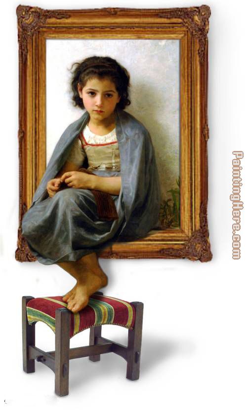 young girl on a painting - 3d art young girl on a art painting